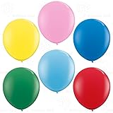 AFTERLOON® Biodegradable Balloons 12 pcs 36 Inch Pear Shaped Giant Extra Large Assorted Vivid Color, Thickened Strong Natural Latex Jumbo XL Big Helium Float, for Birthday Party Decoration Rainbow