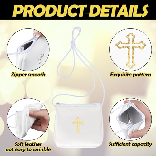 Image of Leather Communion Burse for Pyx, Catholic Pyx Case with Strap for Communion Host Priests Deacons Gifts
