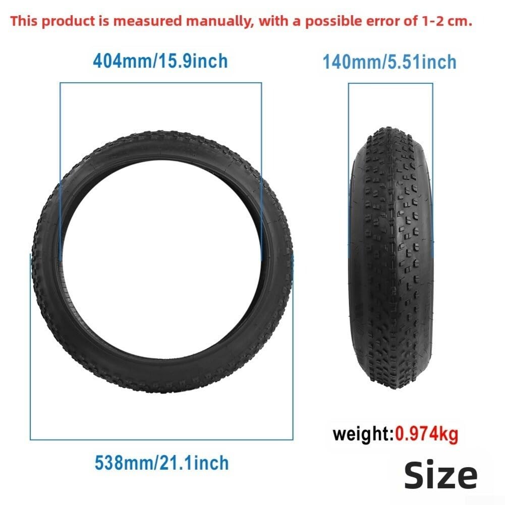 Neumático Ancho 20x4.0 para Bicicleta eléctrica, Bicicleta de montaña y Triciclo Plegable, neumático Antideslizante con Resistencia a pinchazos para Nieve, Playa y Ciclismo todoter