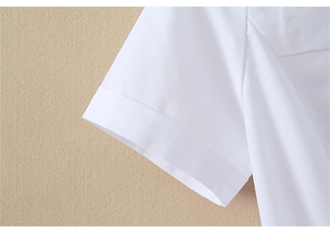 Hndudnff Body da donna a maniche corte, camicie da ufficio, abbigliamento da lavoro, camicette formali, camicette con colletto