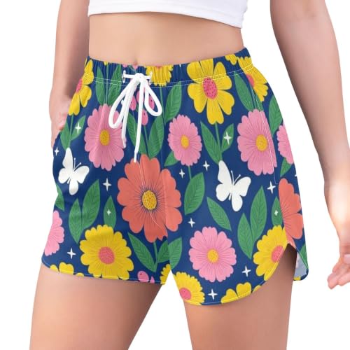 Pantalones cortos de baño mujer con forro suave poliéster y elastano 2