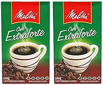 Extra Strong Roasted and Ground Coffee 17.6oz | Cafe Extra Forte Torrado e Modo 500g (Pack of 02)