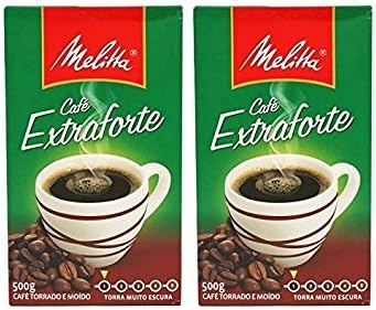 Extra Strong Roasted and Ground Coffee 17.6oz | Cafe Extra Forte Torrado e Modo 500g (Pack of 02)
