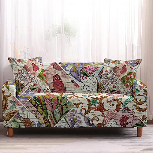 Housse de canapé élastique au design de fleurs rétro élégant - 2