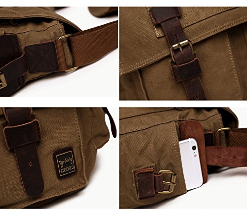 Berchirly MB0007AGXL Mens Military Canvas Messenger Bag Crossbody College Shoulder Bags Sling Satchel thumb #4