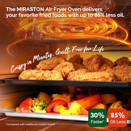 Image of 10QT Air Fryer Toaster Oven Combo with 10 Presets, Family Size Compact Oven for Roasting Whole Chicken /Double Cooking, Stainless Steel Interior, Easy Clean, Includes 2 Accessories & Recipe