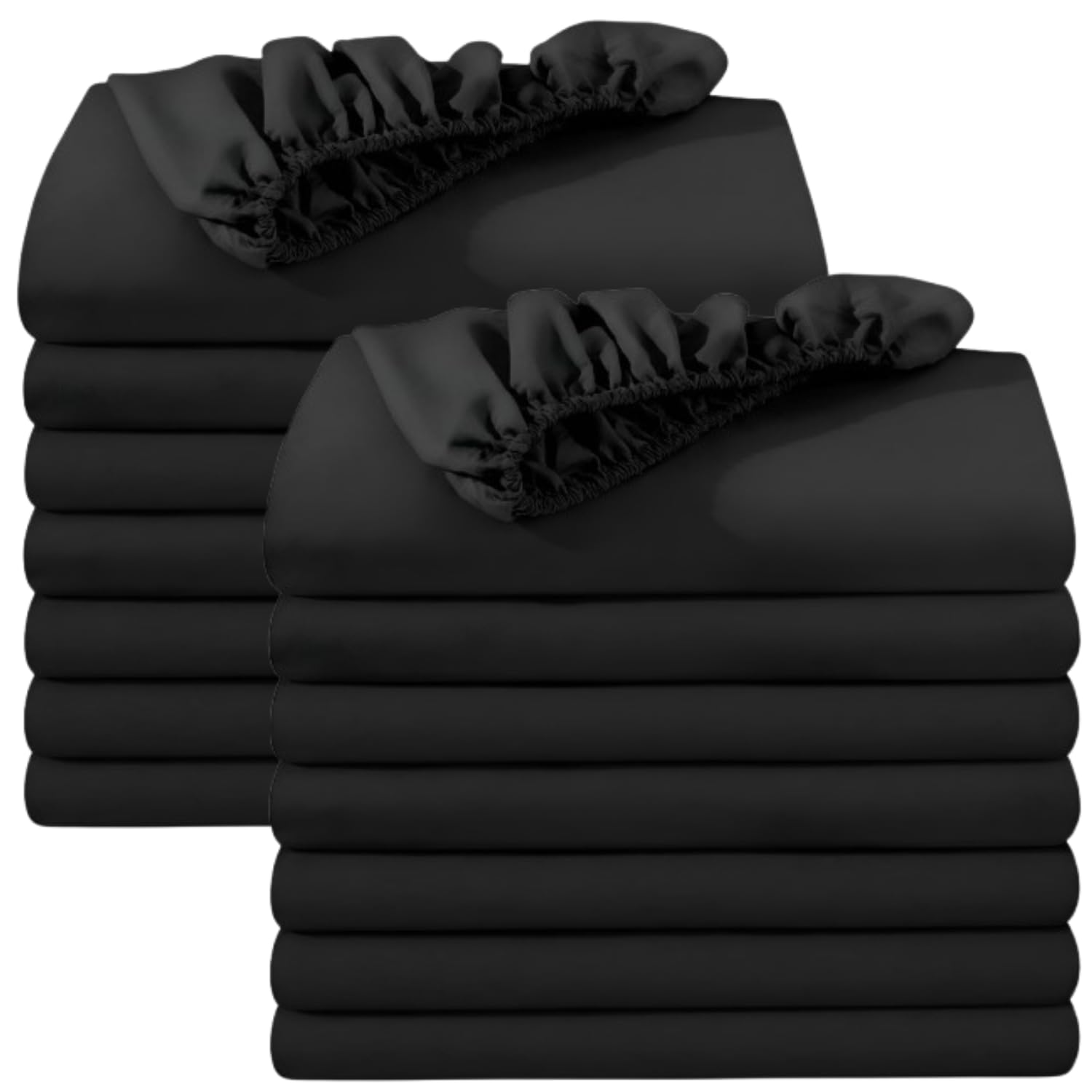 BedLooms Fitted Sheets King Size 16 Pack โ Black (152x200cm) up to 25cm Deep Bed Sheets