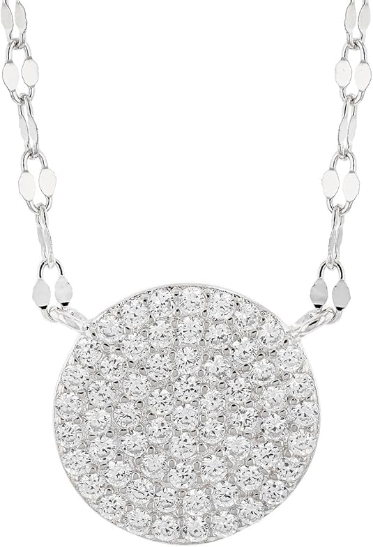 JTV - White Cubic Zirconia Necklace - Sterling Silver - Elegant & Timeless Jewelry for Women - Brilliant Cut - 0.63 CTW