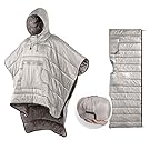 Camp Poncho Sleeping Bag Wearable Hooded Blanket - Envelope Lightweight Thermal Cloak Cape Windproof with Premium Stuff Compression Sack for Backpacking Hiking Hunting Fishing Outdoor Sport