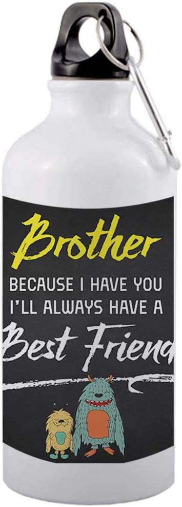 COLORYARD White Sipper Water Bottle 1Pc Rakhi Gift (Brother Because i Have You I'll Always Have abest Friend Text)