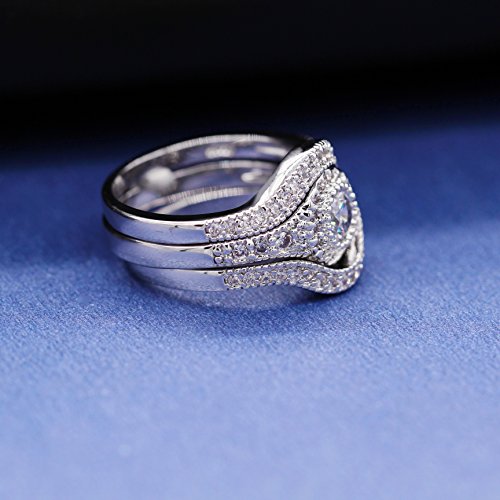 Uloveido 3 pezzi placcati in oro bianco con taglio...