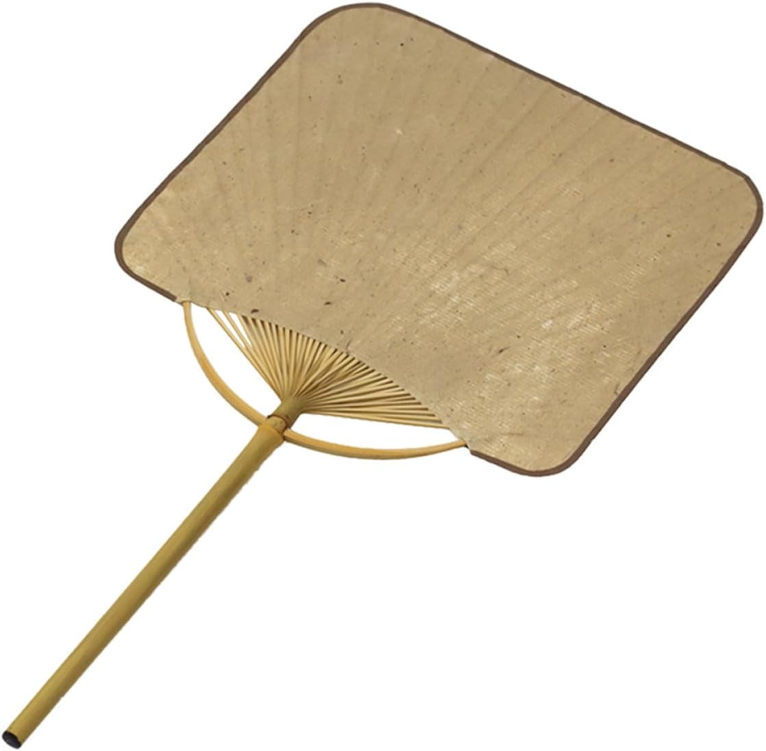 Chinese Style Square Rice Paper Hand Fan Handle Retro Summer Handheld Paper Fan for Women Traditional Vintage for Outdoor Cooling