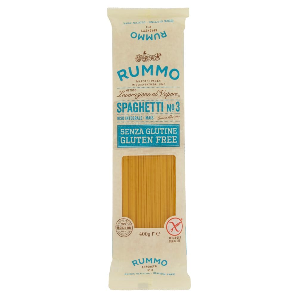 Italian Gourmet Spaghetti Nr.3 Pasta senza glutine glutenfrei 20 x 400g | Aus Mais und Vollkornreis, formato lungo tradizionale, adatta per celiaci e, Gesamtnettogewicht 8 kg + Kostenlos Polpa 400g