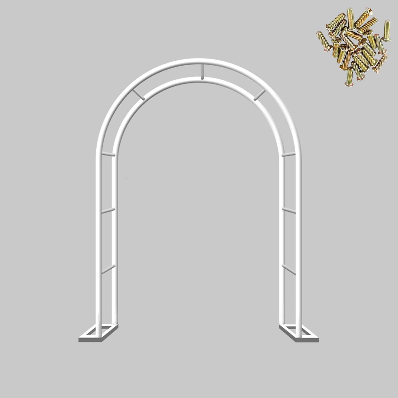 Arche de jardin en métal blanc pour mariage et treillis de rose