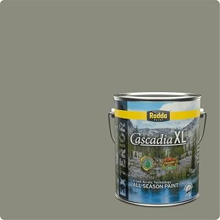Rodda Paint CASCADIA XL Exterior Satin All Seasons Paint & Primer in One, 1-Gallon, Silverberry