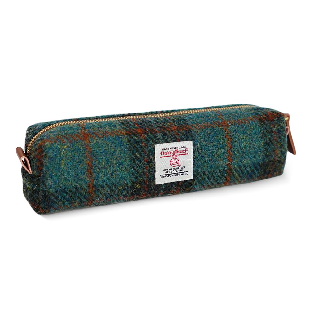 TAILORMAP Harris Tweed Pencil Case Pouch Large Capacity for Girls and Boys Simple Stationery Pouch - No.885