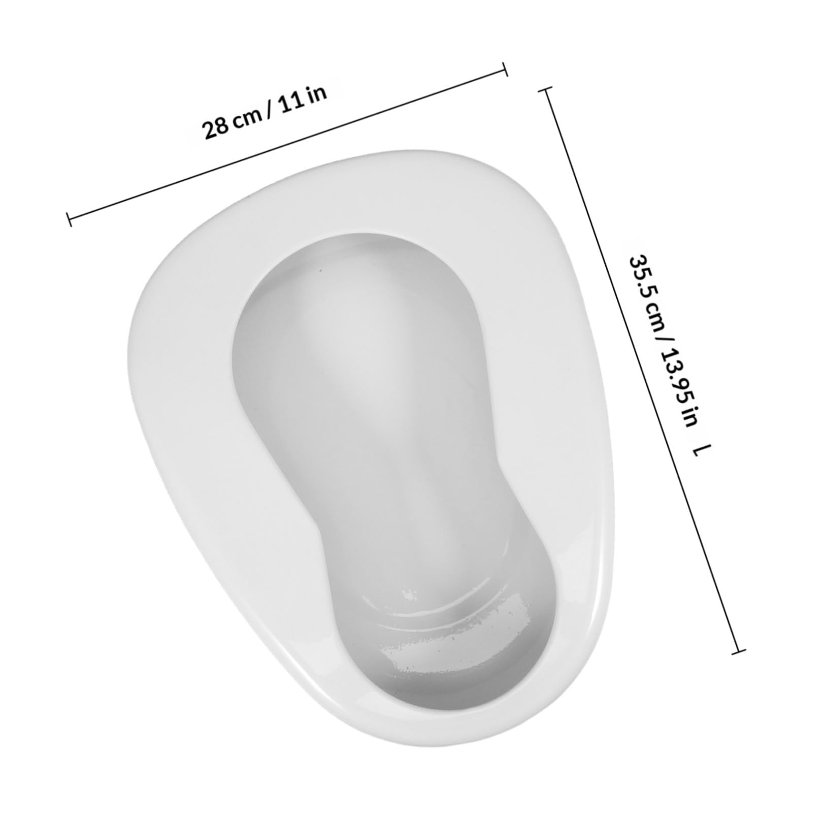 Padella per Anziani Design a Tenuta Stagna in Smalto Bianco Comoda per Pazienti Allettati, per Uso Notturno e Assistenza a Letto