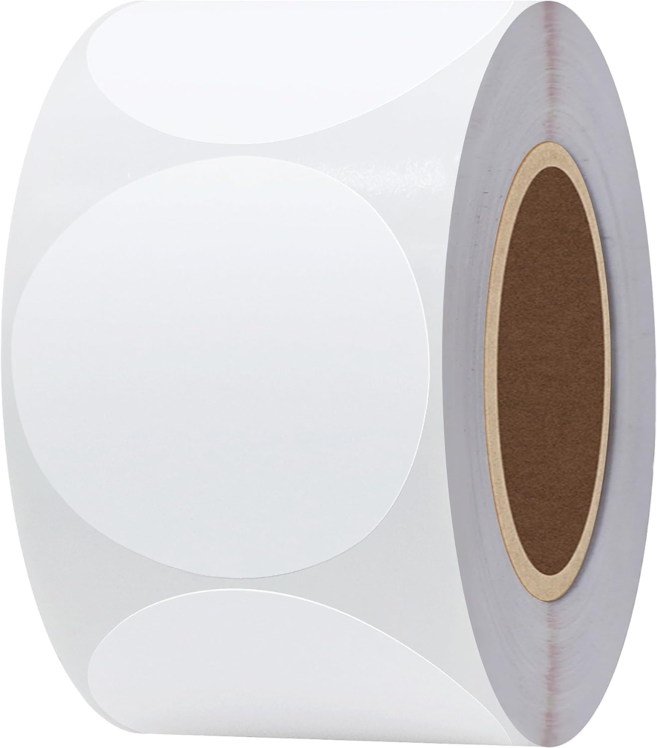 Hybsk 2 inch Circle Color Direct Thermal Stickers Shipping Labels for Barcodes,Name Tag,DIY Logo Design,QR Code,Inventory– Compatible with Zebra,Rollo and More-750 pcs (2 inch,White)