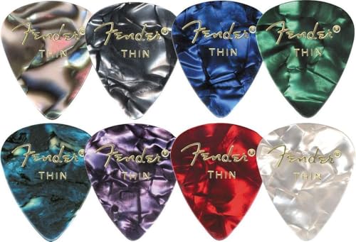 Image of Fender Premium Celluloid Guitar Picks 351 Shape, Blue Moto, Heavy, 12-Pack