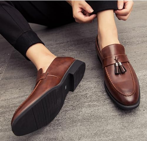 Mocasines para hombre estilo británico con borlas de cuero sintético ligero 5