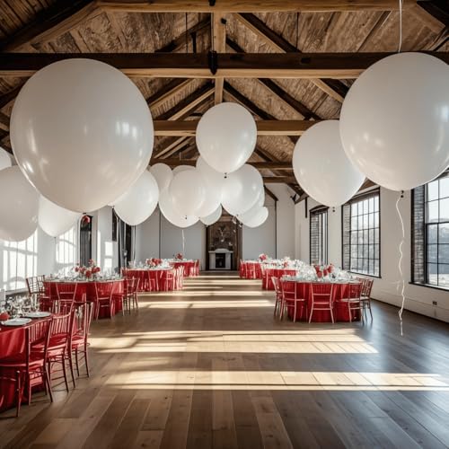 Image of 50 Pack White Balloons 24 Inch White Latex Party Balloon for Wedding, Birthday, Baby Shower and More