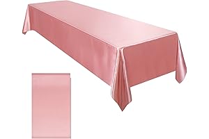 58" X 102" Inch Wedding Rectangle Tablecloth Stain-Free Smooth Rose Gold Party Table Cover Decoration