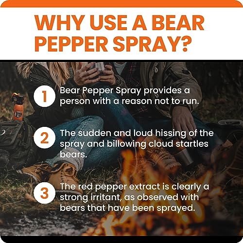 UDAP-Pepper-Power-Bear-Spray-Self-Defense-Deterrent-with-Griz-Guard-Holster-for-Camping-Hiking-Fishing-Powerful-Blast-Pattern-30-ft-Fog-Barrier-Safety-Orange-SOG-79-oz