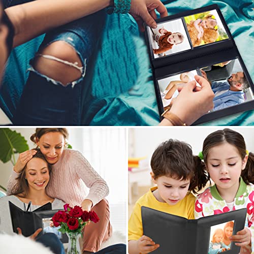 Photo Album 4X6 Photos Pu Leather Cover Picture Book Black Inner Page With Front Window, Each 4X6 Photo Album Holds 136 Pictures, 4X6 Photo Book For Baby Wedding Family Children Anniversar (Black) #TOP6