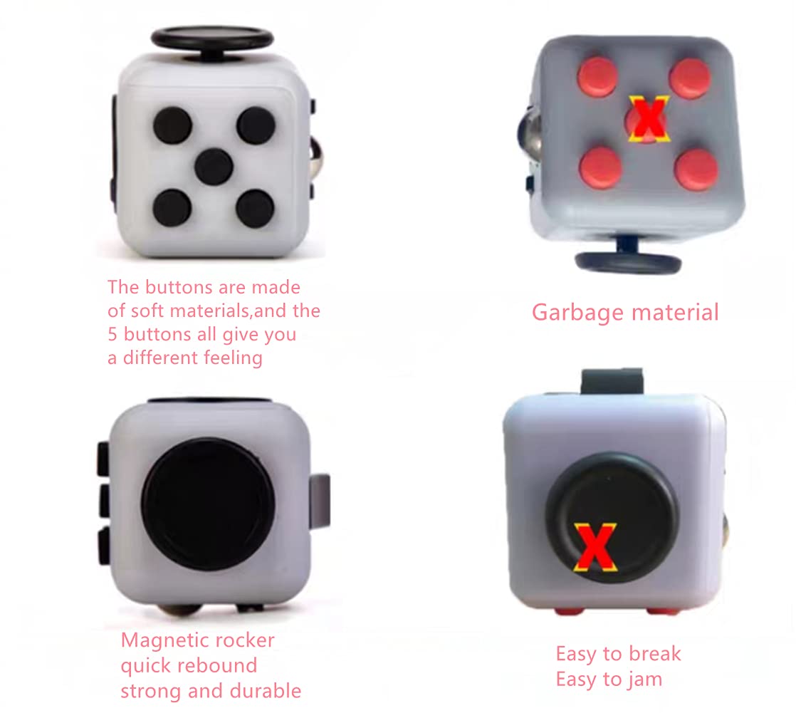 LYTDD Fidget Cubes Juguetes de descompresión para la ansiedad Descomprimir dados Negro Rojo Juguete de escritorio Adultos Alivio del Estrés Cubos Versión Dados Fidget Juguetes