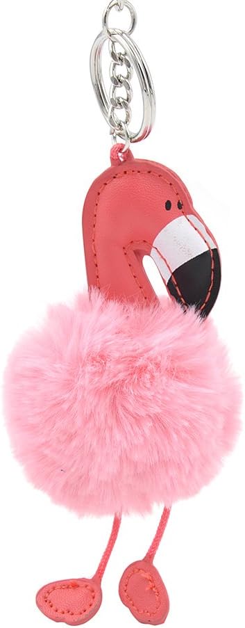 Fashion Flamingo Keychain Plush Doll Pendant Cute Keyring Synthetic Fur Gfit 1Pc