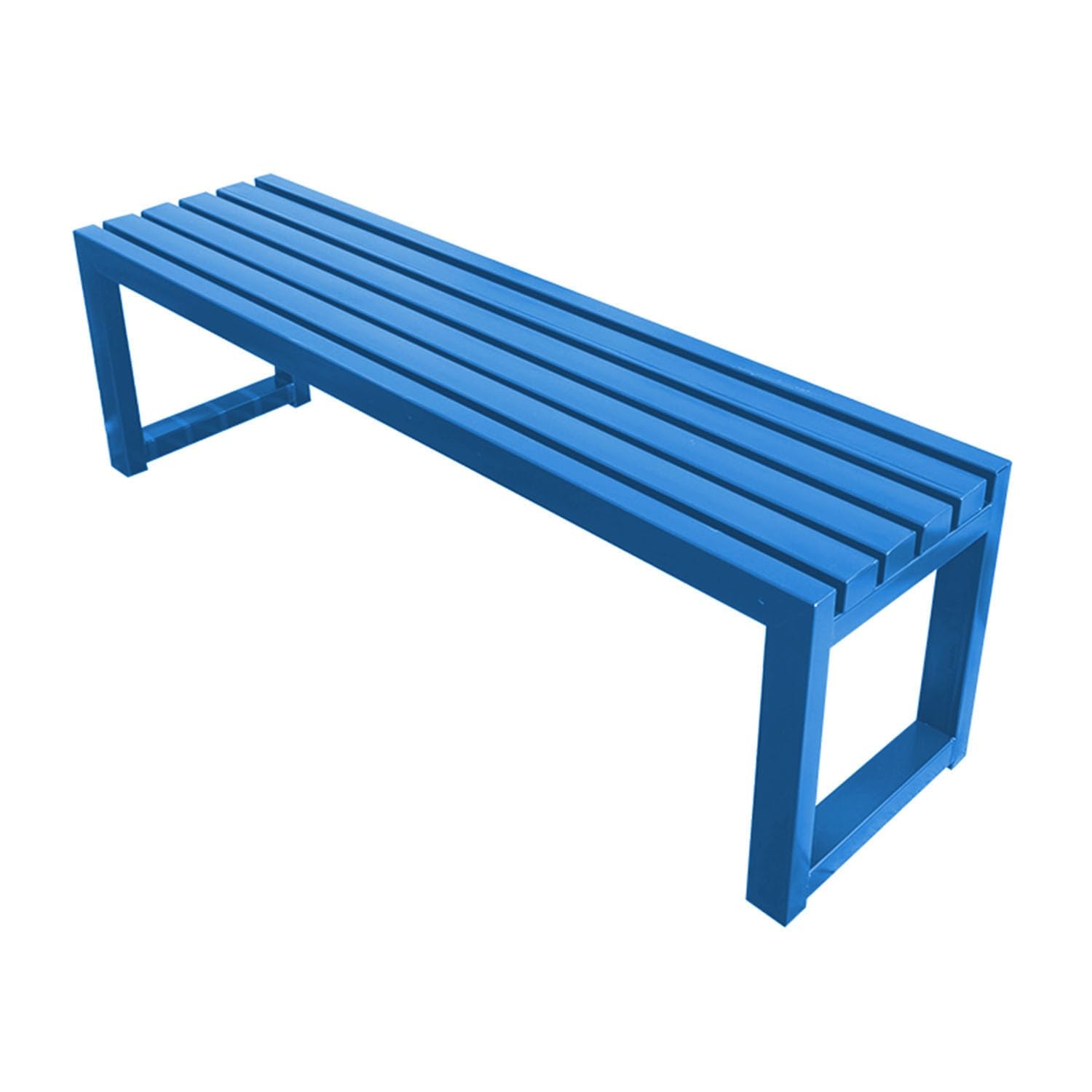 3-osobowa ławka ogrodowa na zewnątrz, metalowa, na patio, na każdą pogodę, trwała, idealna na werandę i podwórko, 100 cm (niebieska, 100 cm)
