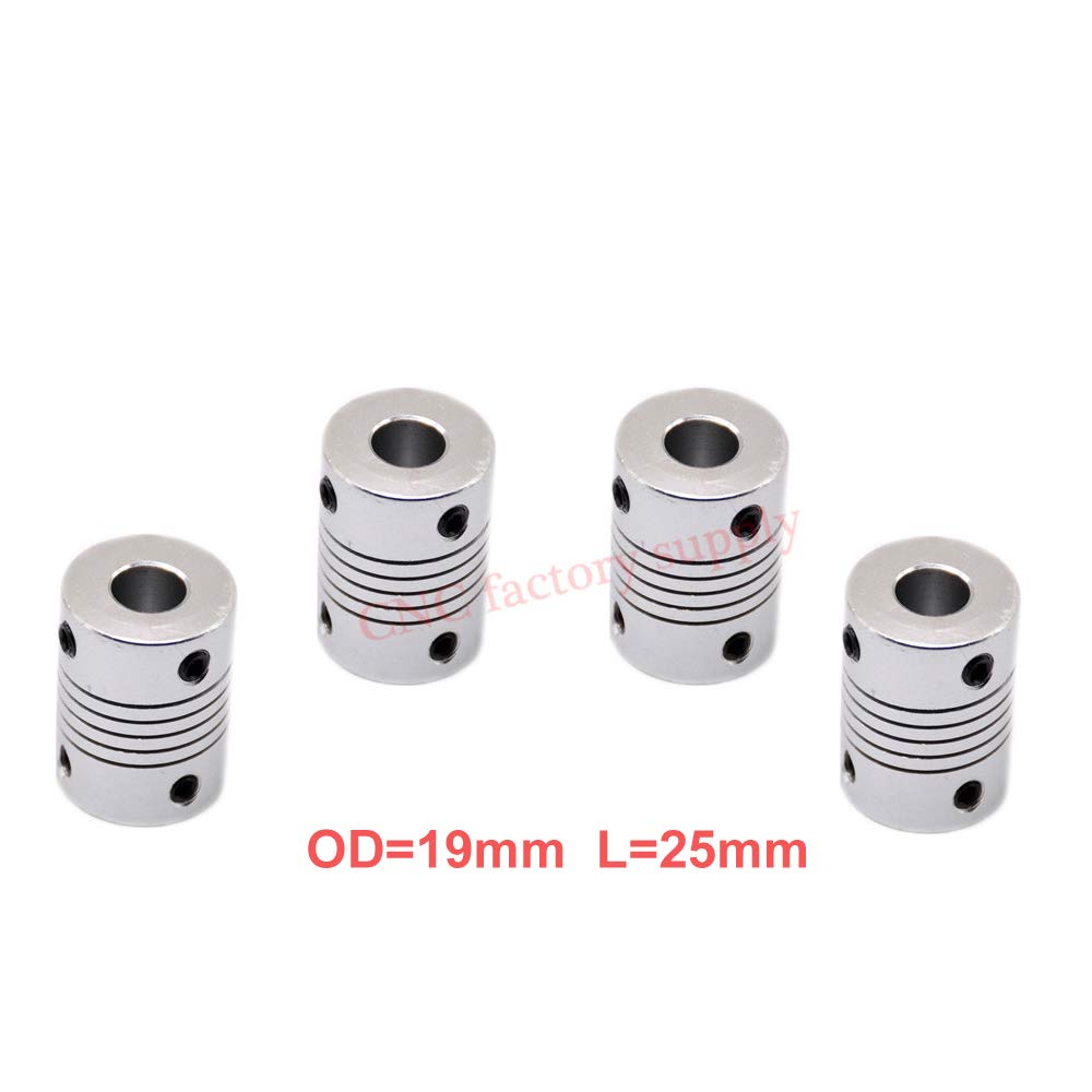 TEYWET Coupler 10pcs/lot D19L25 5x8mm for CNC Motor Jaw Shaft Coupler Flexible Coupling 3/4/5/6/6.35/7/8/10mm Metal (Inner Diameter : 5 X 6)