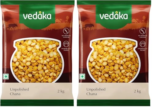 Image of Amazon Brand - Vedaka Unpolished Chana Dal | 2 Kg | Popular Chana Dal | Naturally Rich in Protein | Naturally Cholesterol-Free (Pack of 2)