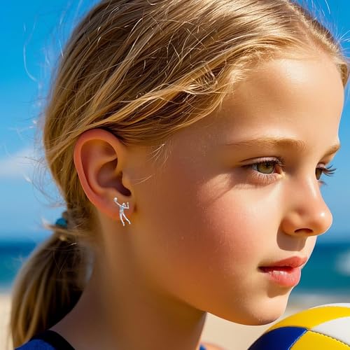 Soccer/Baseball/Softball/Volleyball/Ice Skating/Basketball Stud Earrings Gifts,Soccer/Baseball/Softball/Volleyball/Ice Skating/Basketball Accessories Valentine's Day/Christmas Jewelry Gifts4