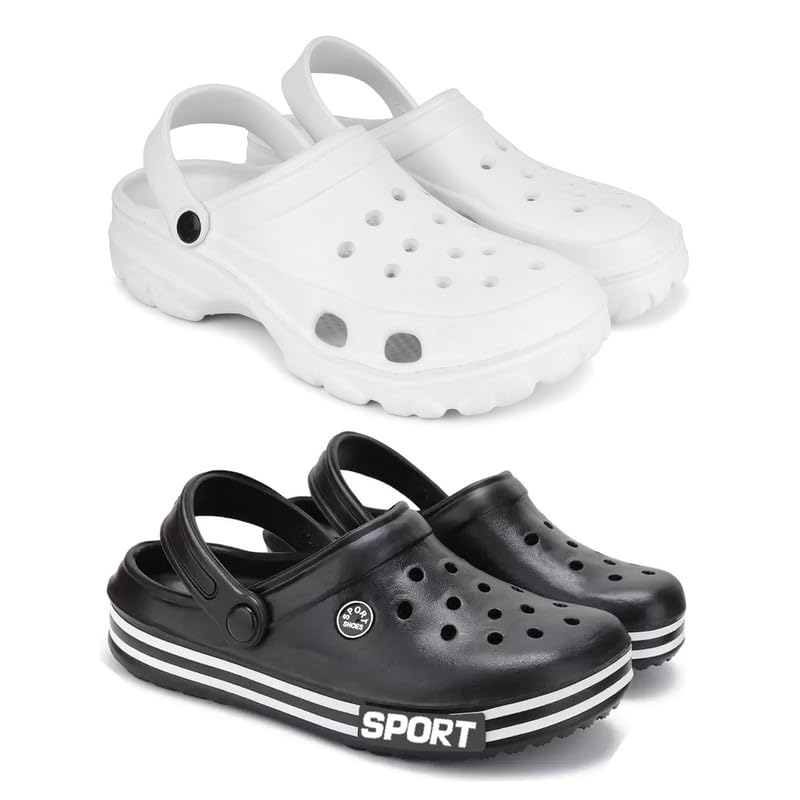 Image of WINGSCRAFT-Lightweight Classic Clogs || Sandals with Slider Adjustable Back Strap for Men-Combo(2)-3122-3014