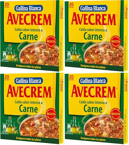 Gallina Blanca Avecrem Carne, 20 Pastilas (Paquete de 4)