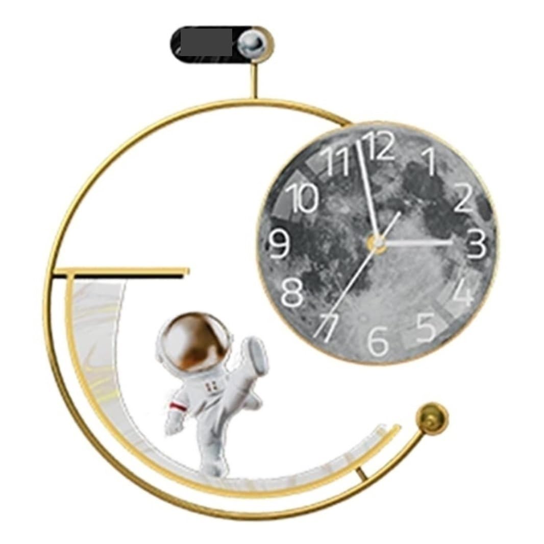 AZHKJKZH Wall Mounted Clock Home Decoration Space Clock Round Acrylic Wall No Tick Silent Digital Timer For Living Room Bedroom For Living Room