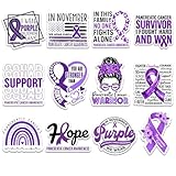 12Pcs Pancreatic Cancer Awareness Stickers, Support for Patients and Caregivers, Motivational Vinyl Decals, Ideal for Water Bottles, Laptops, Car Bumpers, Journals, Phones, Scrapbooking, Gifts 3in