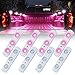 Xprite Pink LED Truck Bed Light Kits with On/Off Switch, for Pickup Exterior Interior Rock Neon Lights, Footwells, Running Boards, Cargo, Underglow, Tonneau Cover, Rail Lighting - 8 PCs