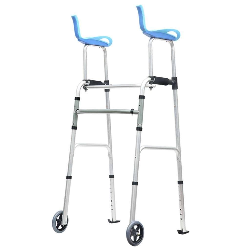 YXCKG Andador Plegable Ligero De 2 Ruedas, Andador para Ancianos, con Asiento, Andador para Adultos con Rueda, Altura Ajustable, 30-45 Pulgadas (Size : No Pad)
