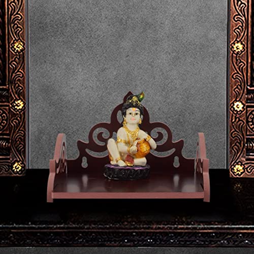 Image of Lyrics Creation Art and Craft Wooden Beautiful Plywood Mandir Pooja Room Home Decor Office OR Home Temple Wall Hanging Product (Dark Brown)