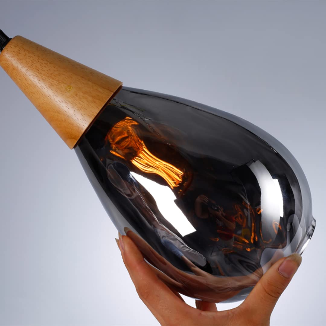 Abat-jour en verre en forme de goutte de lumière pendante en verre avec des ondulations d'eau plafonnier éclairage de plafond lampe de chevet pour chambre, bar, salle à manger