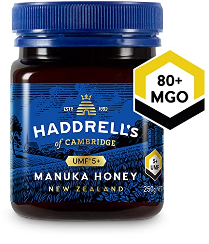 Image of Haddrell's of Cambridge Manuka Honey New Zealand UMF 5+ MGO 83+ • Certified Monofloral UMF Honey • Daily Immunity Booster, Gut Health & Natural Energy • 8.82 oz ℮ 250 g