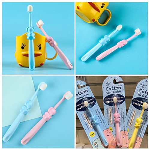 FRCOLOR 3stücke Kinderzahnbürste Manuell Für Junge Mädchen Cartoon-zahnbürste Als Elefant Mundpflege-zahnbürste Für Junge Mädchen Gründliche Und Sanfte Zahnreinigung – Bild 6