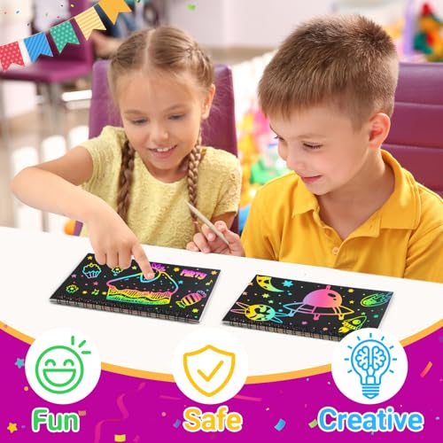 Pigipigi Kids 16-Pack Scratch Rainbow Art Notebooks - 11.49 w/ Code + 50% Off Code 0M18H0QM - image 4
