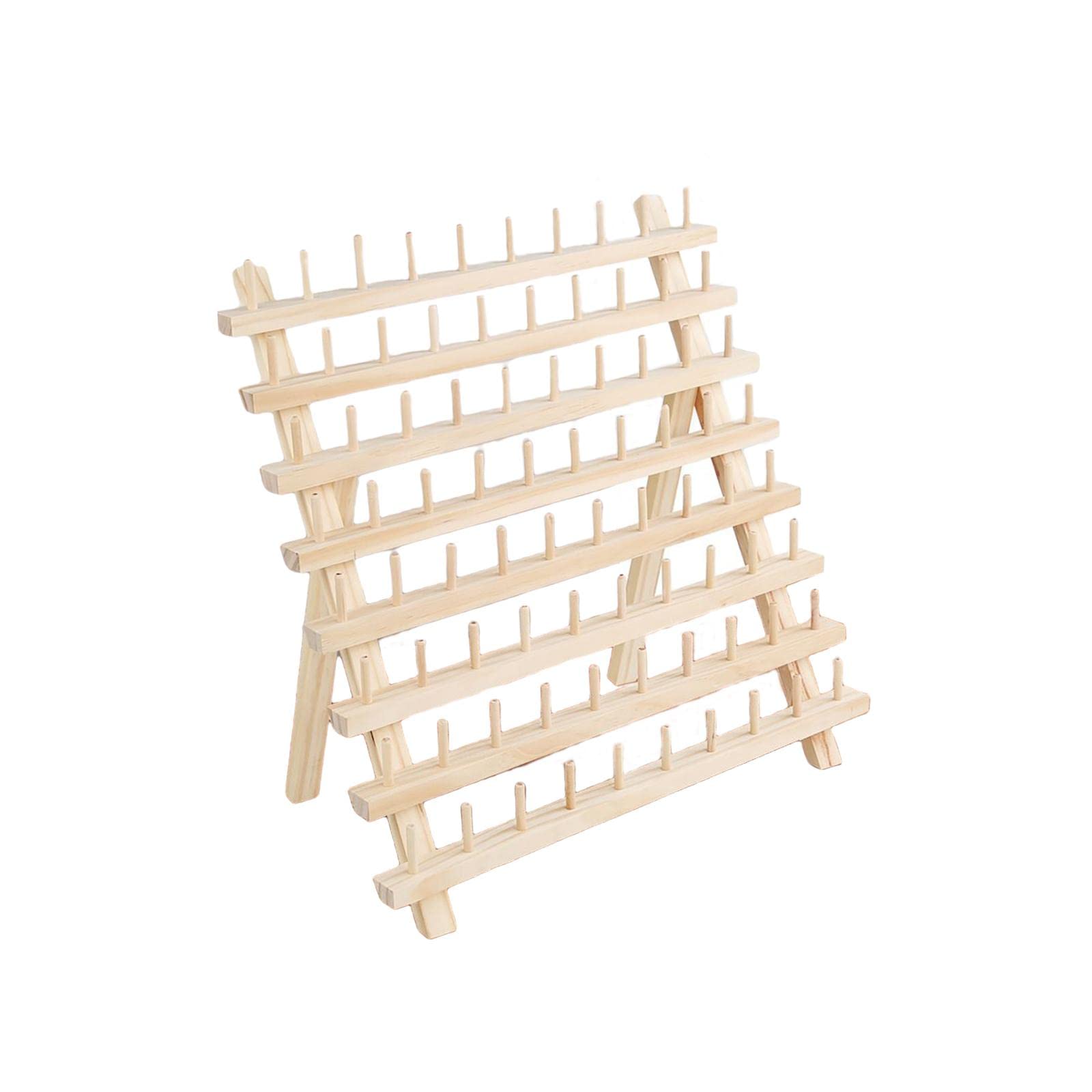 Porte-fil à coudre bois 80 bobines tricot beige stable