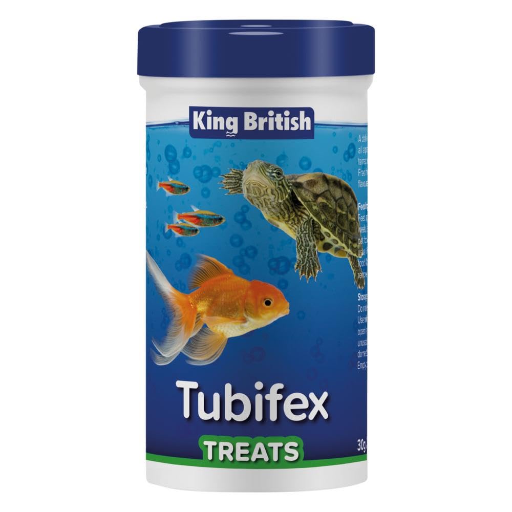 King British – Tubifex Treats 30g – Delicious, Natural, Complementary Treats – For All Aquarium Fish, Turtles, & Terrapins – Freeze – Dried Tubifex Worms – Rich in Protein & Fat
