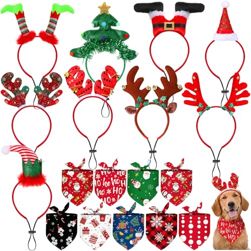 Accesorios Navideños para Perro Sadnyy 18 Piezas