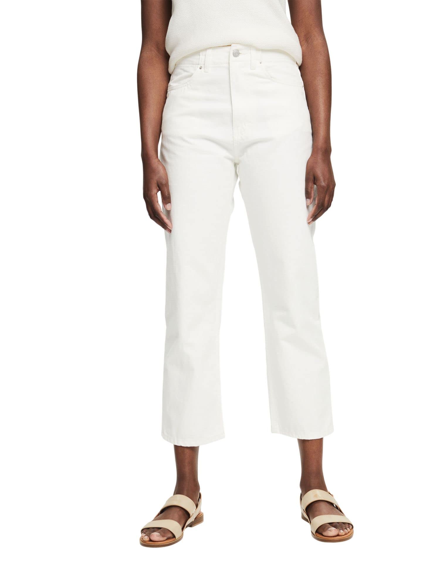ESPRIT Women's 052EE1B308 Pants, 100/WHITE, Regular