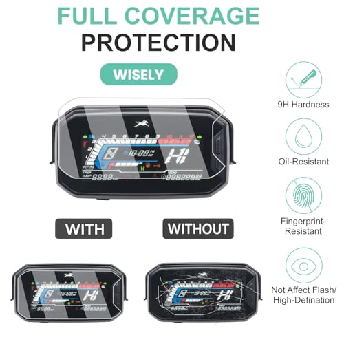 Image of Wisely Pack 2 - Premium Screen Guard for TVS Raider 125 SSE - IGO - SPLIT & SINGLE SEAT Bike - Display Digital Meter Protector - HD Clear, Full Cover - Easy Installation Kit - Raider Accessories